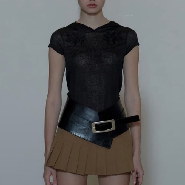 스컬프터 시스루 후드티 블랙 M