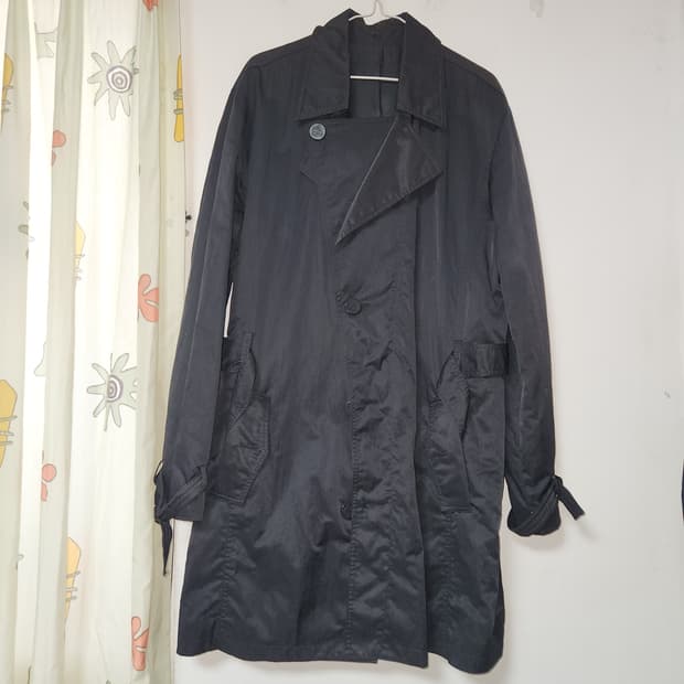 빈티지 남성 블랙 트렌치 코트 105(110)