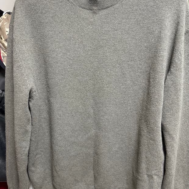 브라운야드 엑스트라 슈퍼 파인 크루넥 니트 올리브그레이 4size