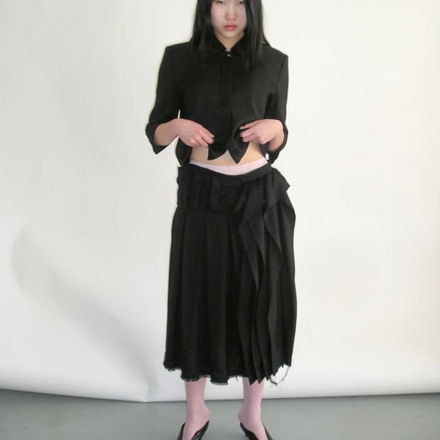 에옹쓰 25 offbeat pleats skirt_3사이즈
