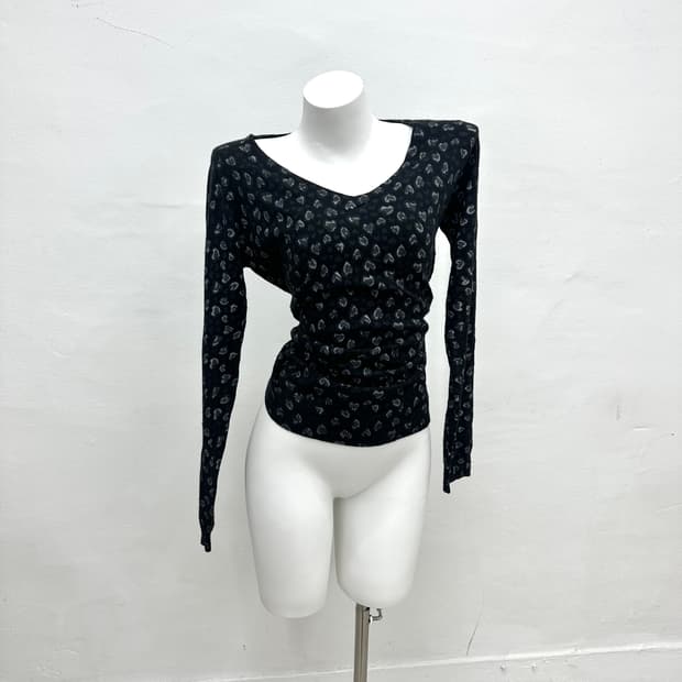 Leopard parttern painting knit