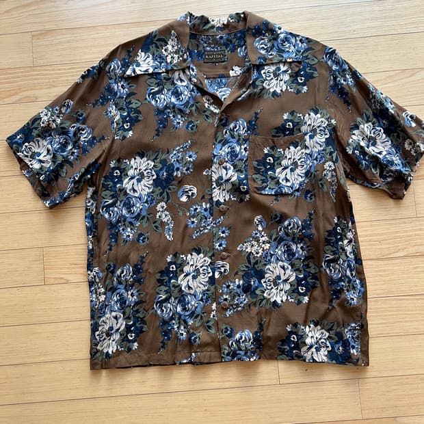 Kapital-silk rayon aloha shirt brown [3]