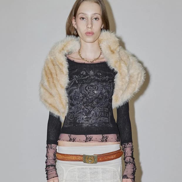 스컬프터 Triple Lace Layered Tee Black M