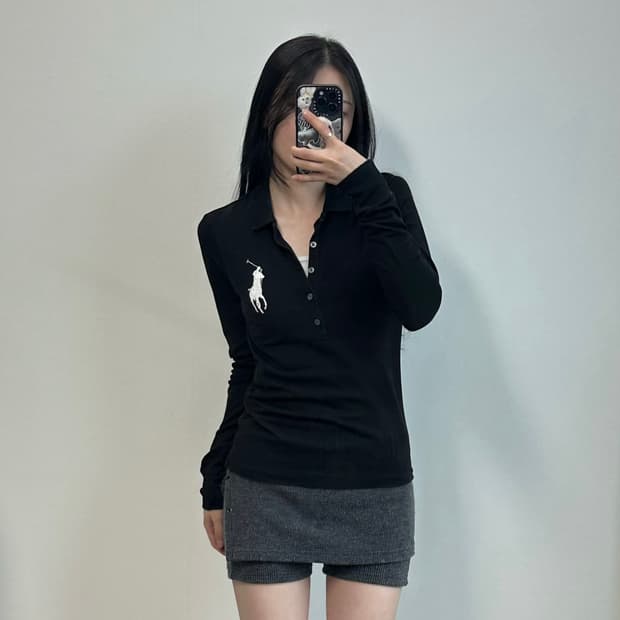 폴로 랄프로렌 빅포니 블랙 긴팔 카라 티셔츠