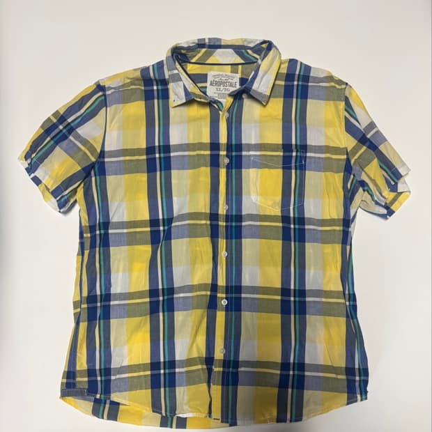 에어로포스테일 USA 빈티지 아메카지 반팔 체크 셔츠 XL ~ 2XL