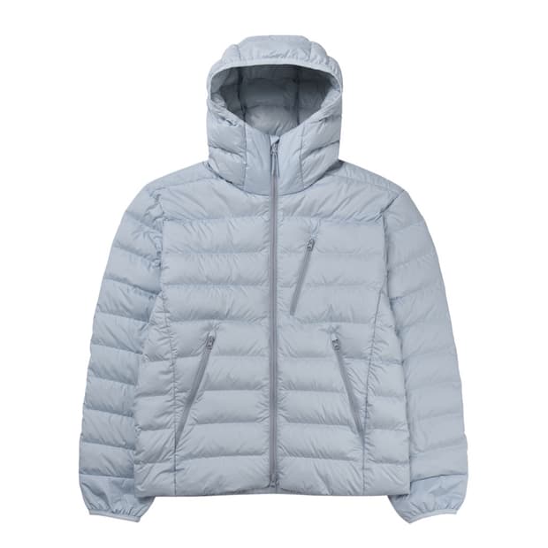 무신사 스탠다드 시티 레저 후드 라이트 다운 자켓 클라우디 블루