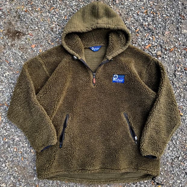 90s USA Made 빈티지 펜필드 쉐르파 플리스 하프집 후디