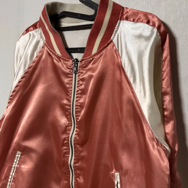 일본 리버시블 핑크 ma-1 스카잔 자켓