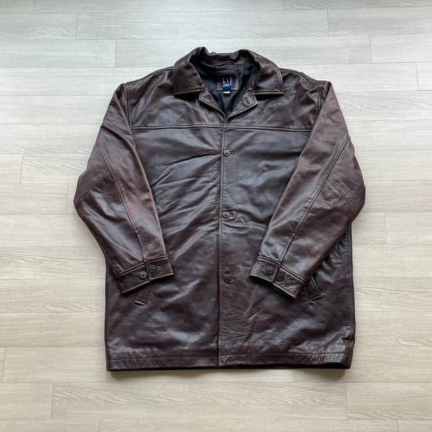 90s 올드갭 레더 카코트 브라운 gap carcoat