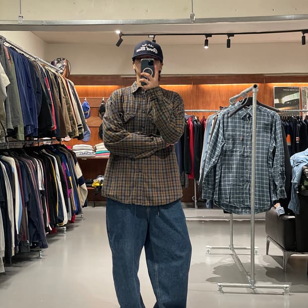 GAP 브라운 체크 셔츠