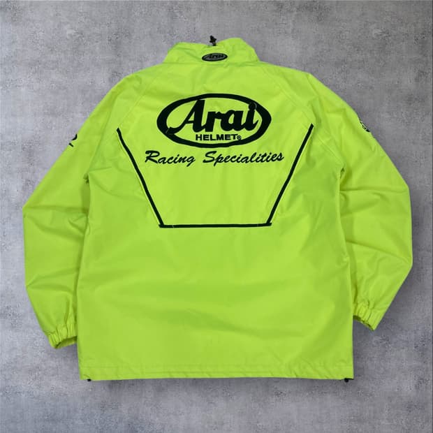 아라이 네온 컬러 빅로고 바람막이 레이싱 자켓
