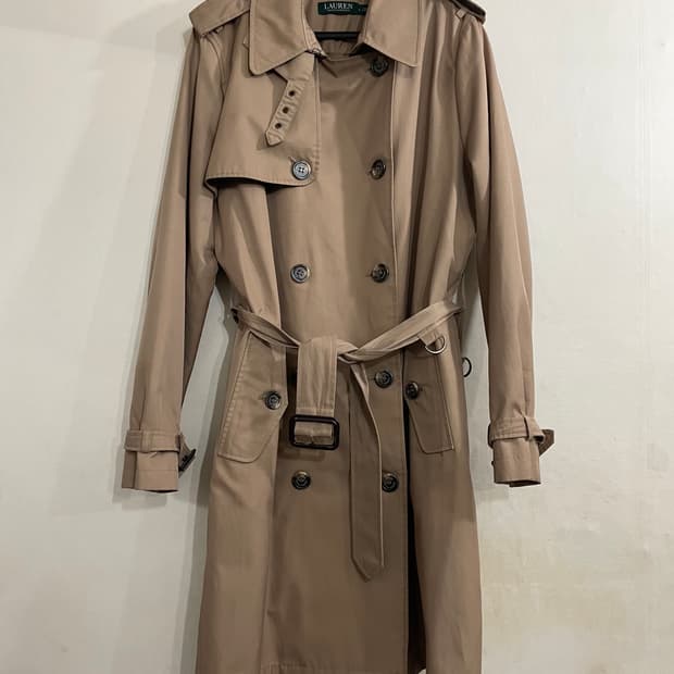 폴로 랄프로렌 더블 브레스트 트렌치 코트 베이지