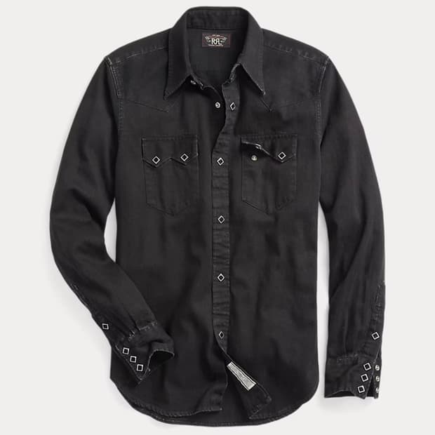 RRL 슬림핏 데님 워크 셔츠 L