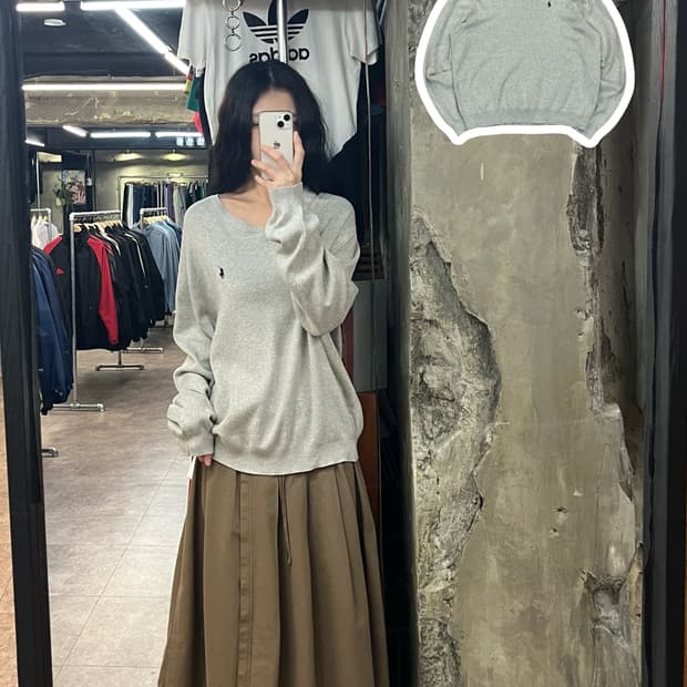 폴로 랄프로렌 브이넥 니트 그레이 XL #csz2769