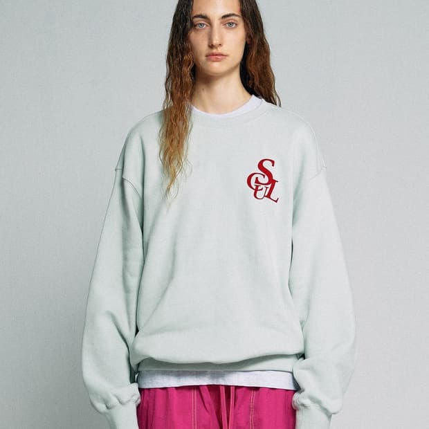 Sculptor 스컬프터 플로킹 심볼 로고 스웻셔츠 민트