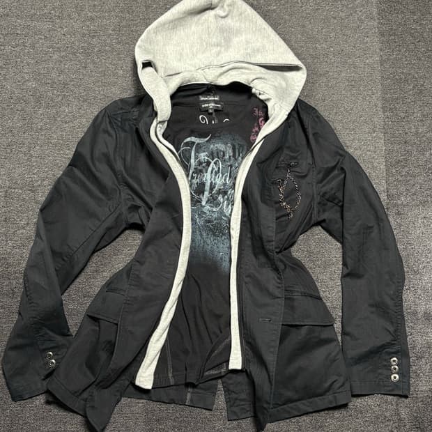 Punk Chain hood layer jacket