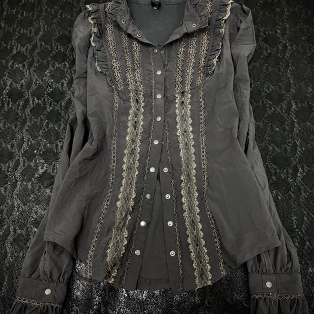 “Ozz oneste” Gothic Mood Lace-Up Slim Fi