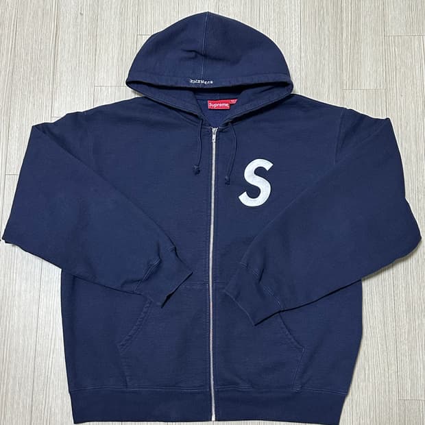슈프림 S로고 후드집업 네이비 XL