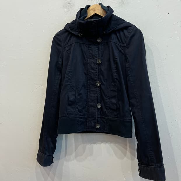 아베크롬비 하이넥 코튼 자켓 네이비 우먼즈