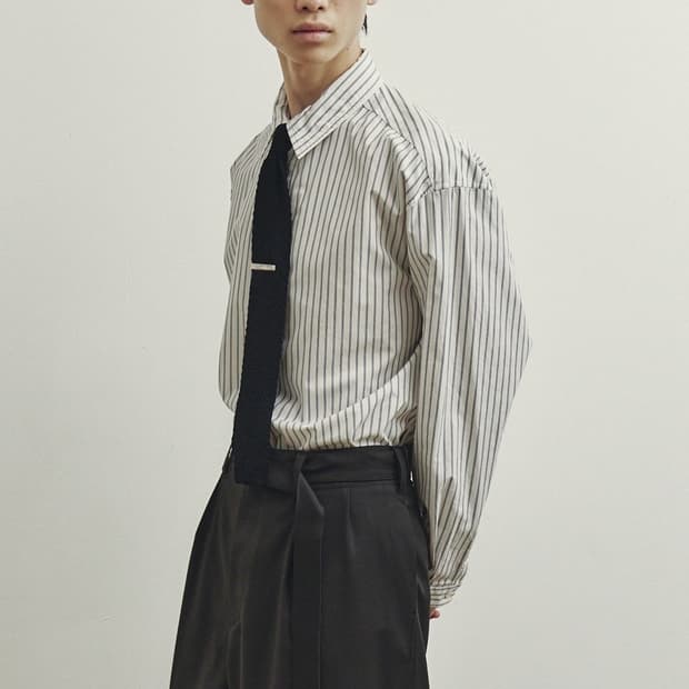 유스 스트라이프 셔츠 S