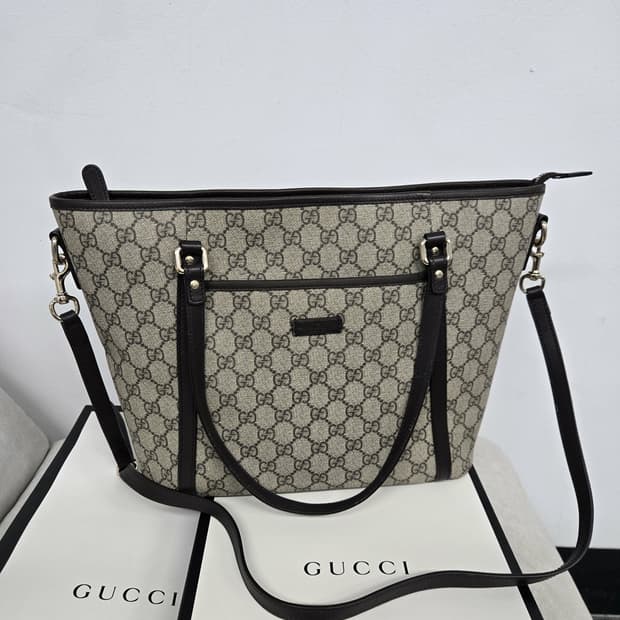 [보증서 정품]구찌 시그니처 토트 숄더백