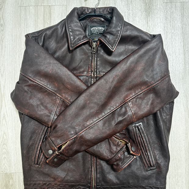 프리즘웍스 가죽 자켓 브라운(M)
