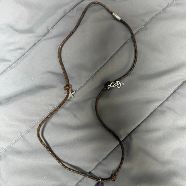 애프터프레이 오션 주얼 레더 네클레스 퍼플