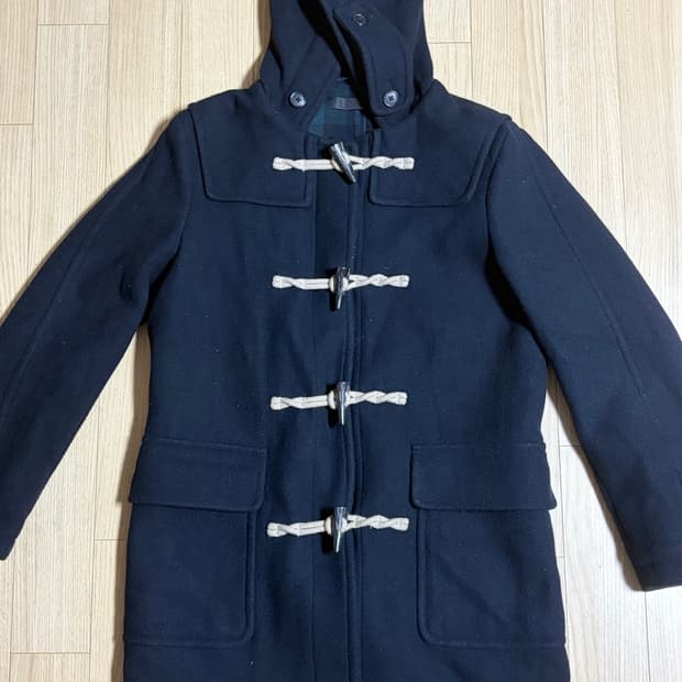 블랙 더플/떡볶이 후드 코트 S 팝니다