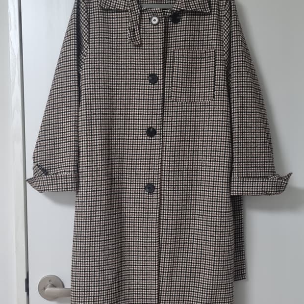 더오픈프로덕트 체크 롱 코트