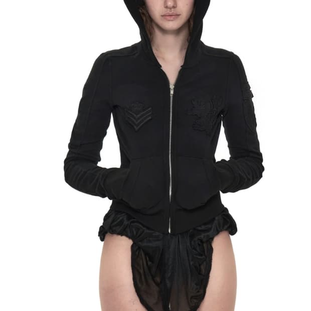 604service army patched hoody zipup