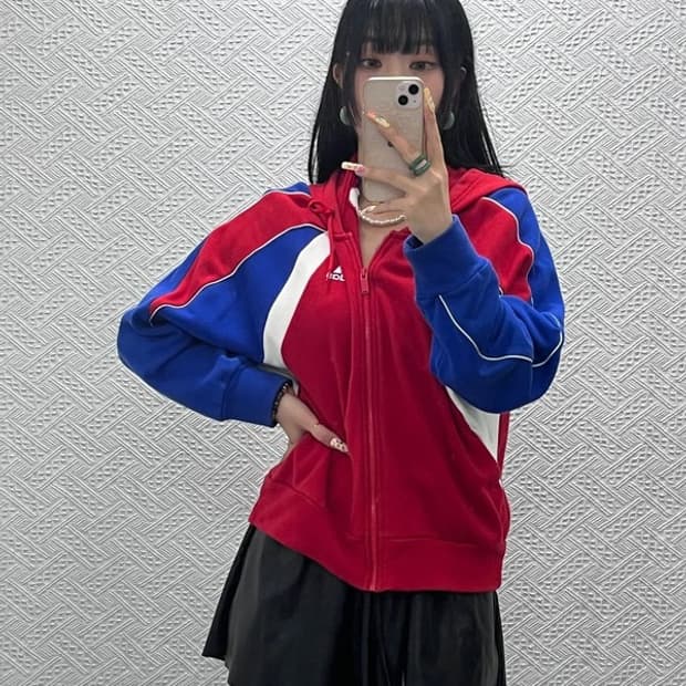 아디다스 올드스쿨 레트로 빈티지 90's 배색 후드집업 M C13962
