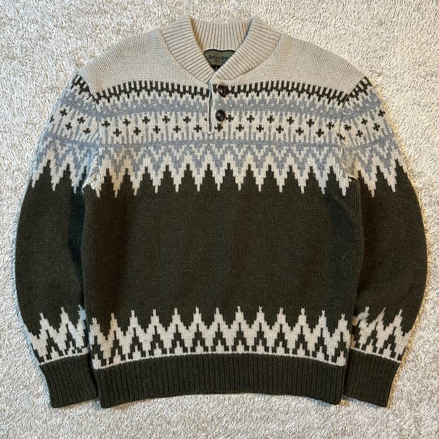 유니폼브릿지 UNIFORM BRIDGE 노르딕 자카드 니트 올리브