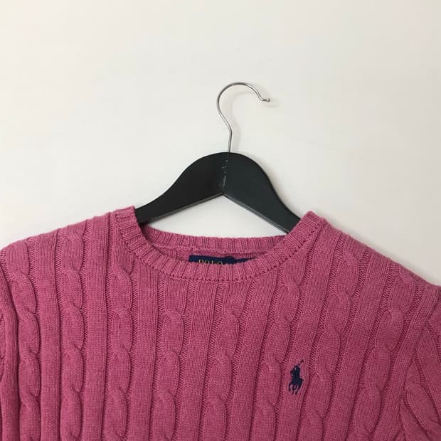 Polo 폴로 랄프로렌 핑크 케이블 니트