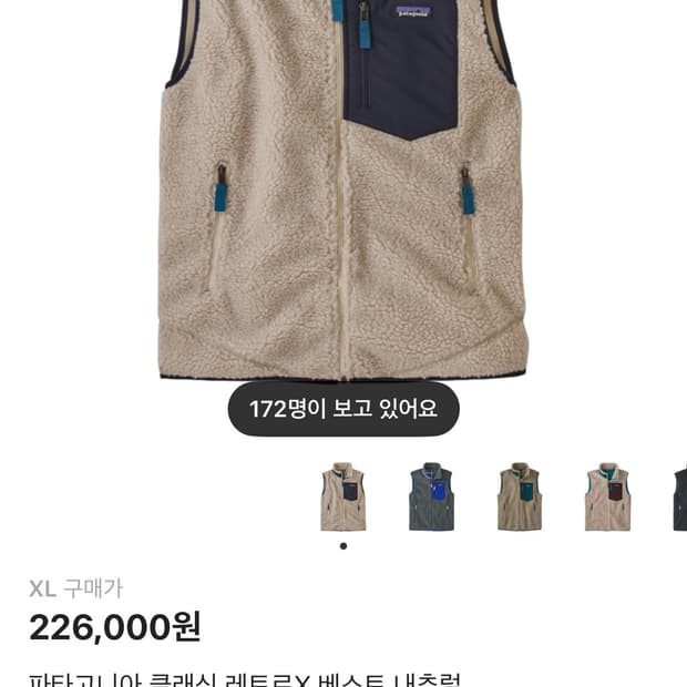 파타고니아 레트로x 베스트 xl