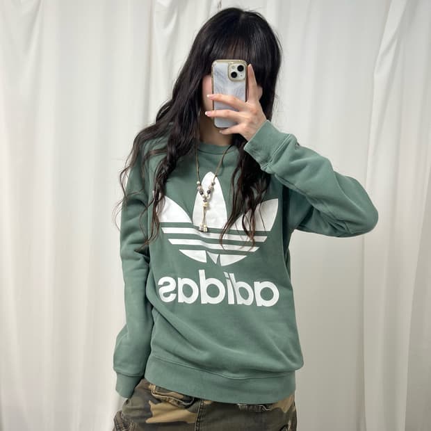 Adidas mint trefoil sweatshirt