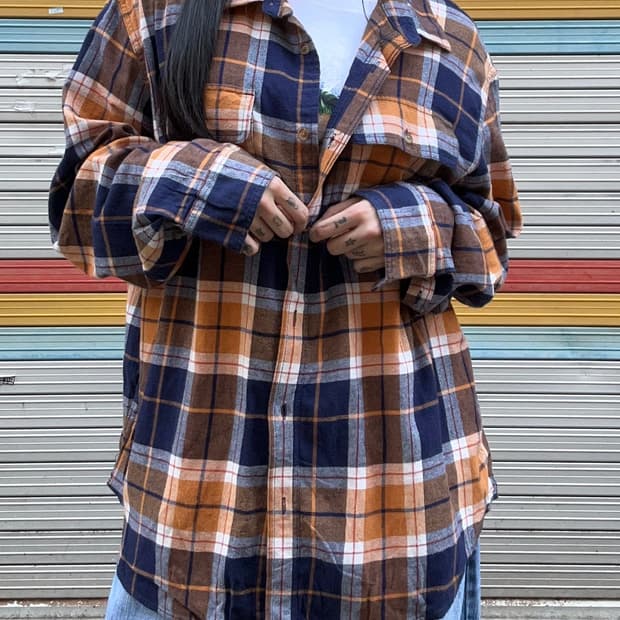 90s OLD NAVY 아메카지 플란넬 체크셔츠