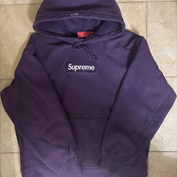 슈프림 박스로고 후드 스웨트셔츠 다크 퍼플
