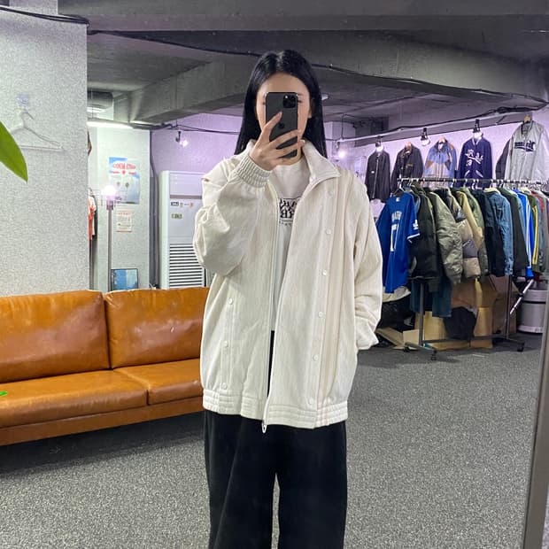 아디다스 아이비파크 패턴 스냅 버튼 트랙 탑 져지 B3102 