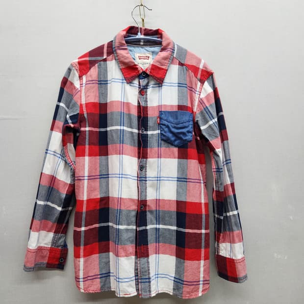 리바이스 원포켓 타탄체크 셔츠 S