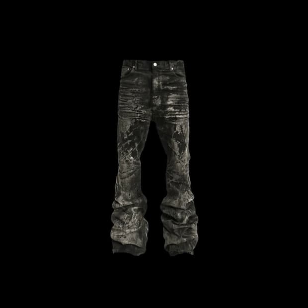 에모스탠스클럽 펜타그램 코팅 배기 플레어진 2사이즈