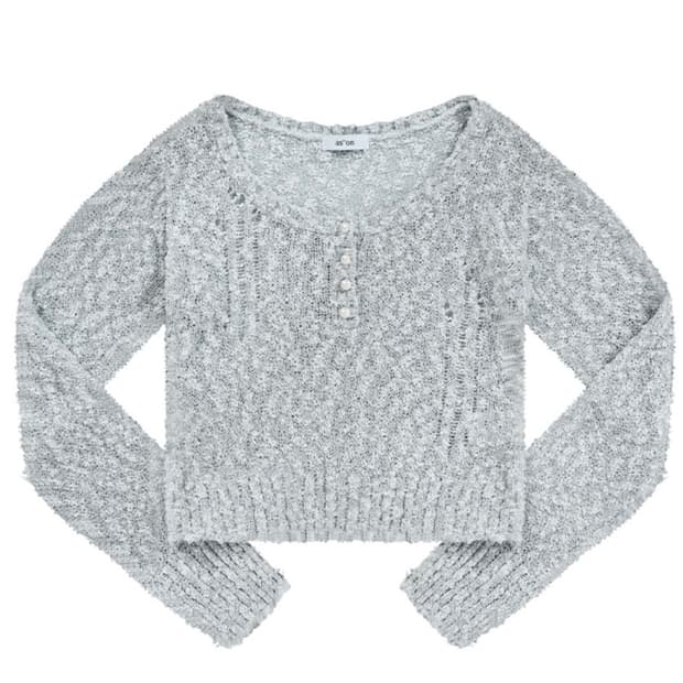 ASON ICE BOUCLE KNIT GRAY 