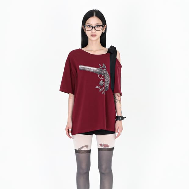 달링유어배드 원숄더 오프숄더 티