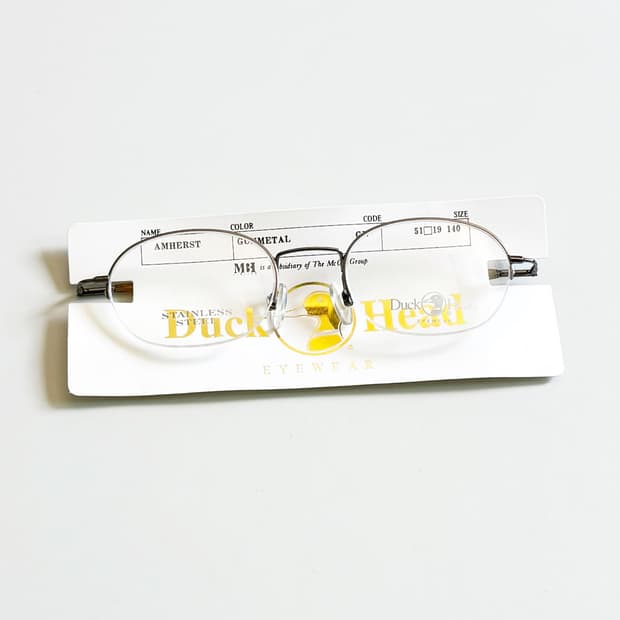 90s DUCK HEAD 건메탈 반무테 오벌 빈티지 안경