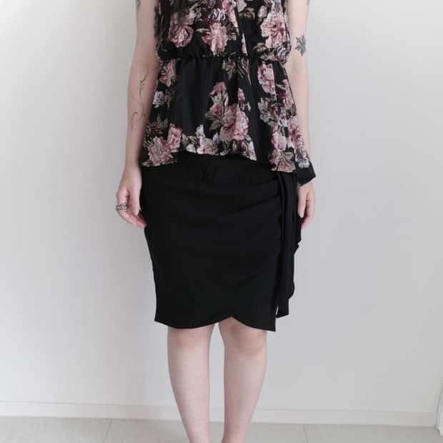 Silk drape skirt 
