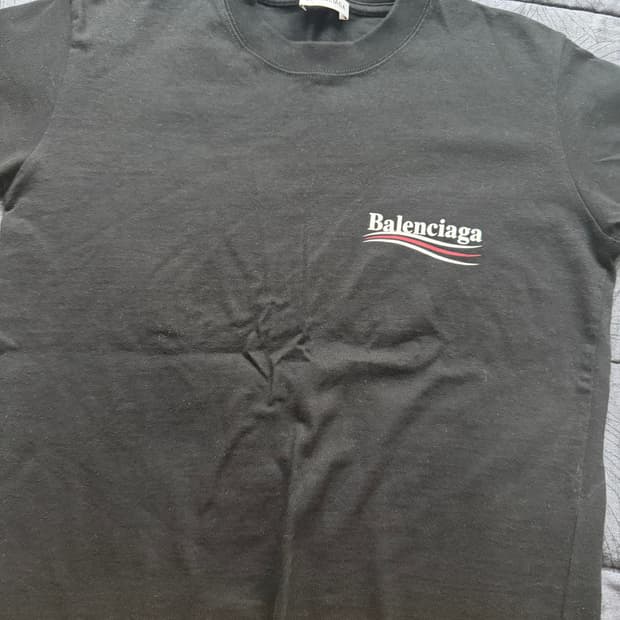 발렌시아가 웨이브 로고 여성 반팔티 s