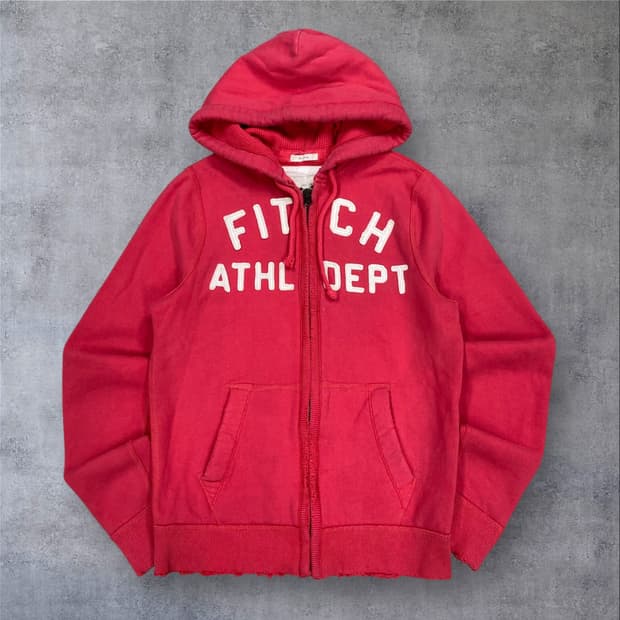 아베크롬비 y2k 핑크 컬러 스펠아웃 빅로고 후드 집업