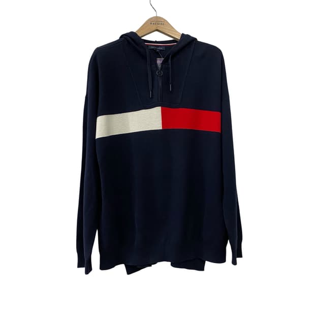 타미 빅로고 후드 니트 반집업(L)