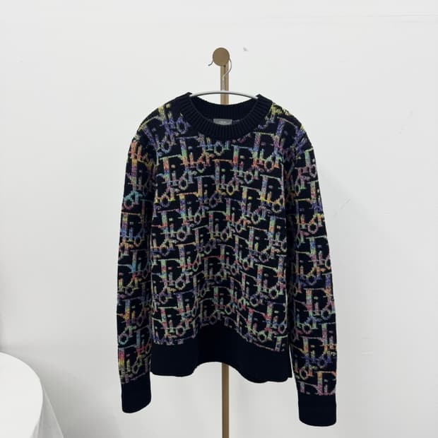 [M] 디올 오블리크 레인보우 자카드 울 니트 M size