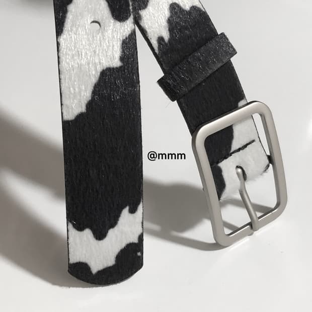 카우헤어 레오파드 송치털 벨트🐄