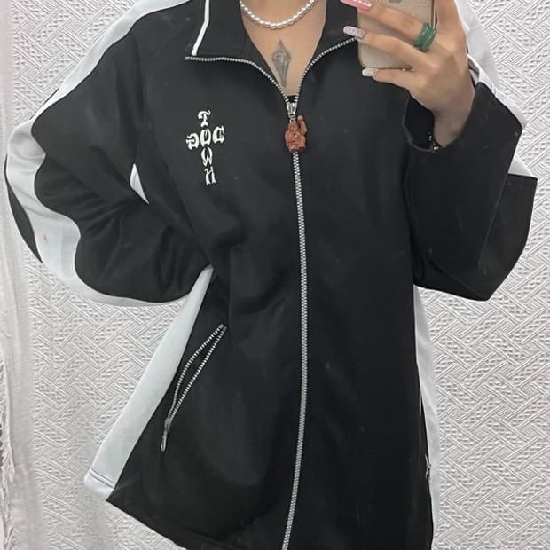 독타운 빈티지 스트릭 락펑크 고딕 스컬 져지 집업 110 C13292